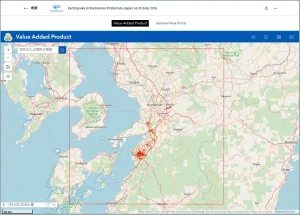 Карта префектури Кумамото з червоними позначками землетрусу на острові Кюсю