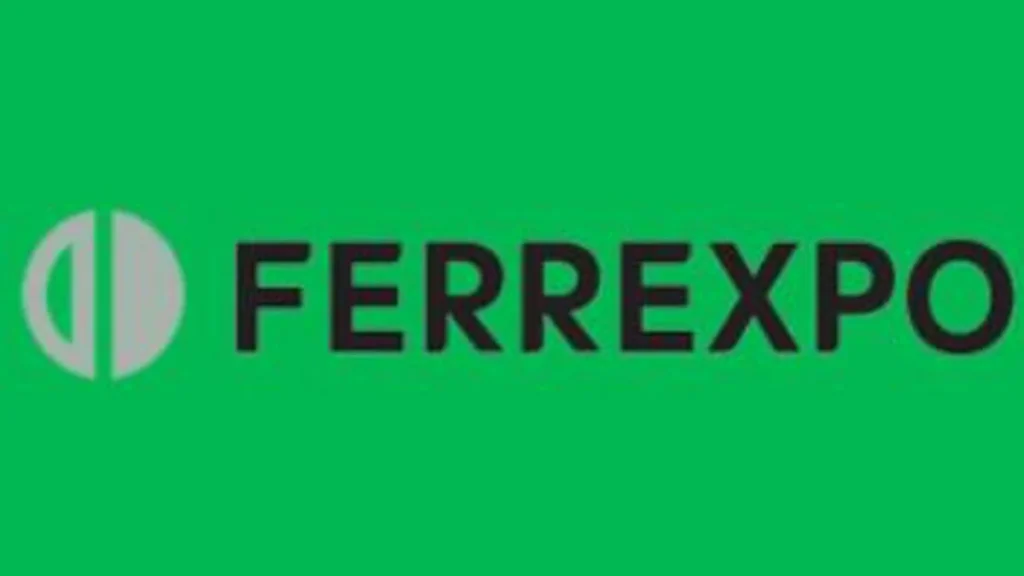 Офіційний логотип гірничорудної компанії Ferrexpo на суцільному зеленому тлі